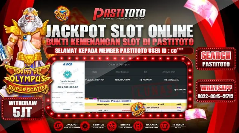 PASTITOTO JACKPOT SLOT ONLINE RP. 5.000.000,- LUNAS